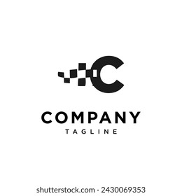 Letter C Race Flag logo icon vector template.eps