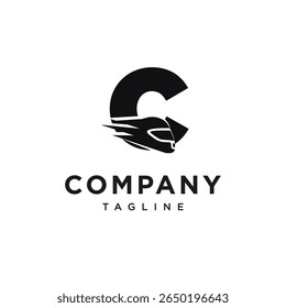 Letter C Racing Helm Logo Icon Vector