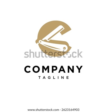 Letter C Razor Logo Icon Vector