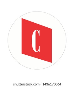 letter c with a red background