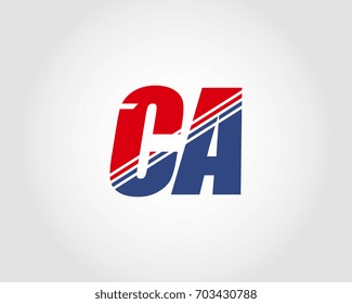Letter C and A red and blue combination logo