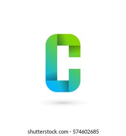 Letter C ribbon logo icon design template elements