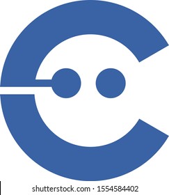 letter C with robot logo design inspirations	