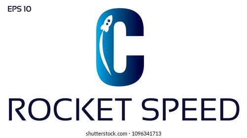 Letter C Rocket Logo Design 