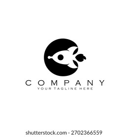 letter C rocket logo design vector