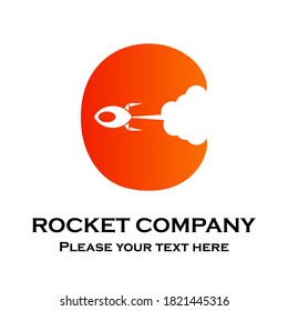 Letra c con logotipo vectorial de cohete. Este diseño es moderno y adecuado para web, marca, red, transporte, aplicación, etc