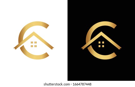Letra C y vector del logotipo del techo