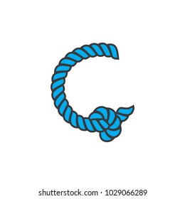 Letter C with rope concept