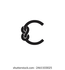 Letra C Rope logo icon Vector Plantilla.eps