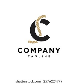 Letter C Rope Logo Icon Vector