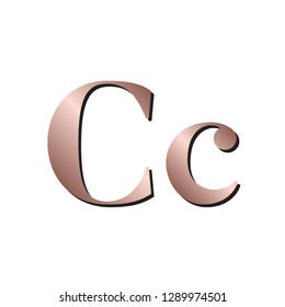 letter C rose gold