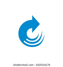 letter c rotation stripes arrow symbol vector