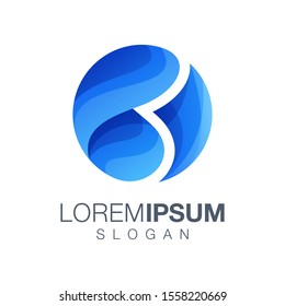 letter C round gradient color logo design