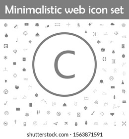 Letter c in round icon. Web, minimalistic icons universal set for web and mobile