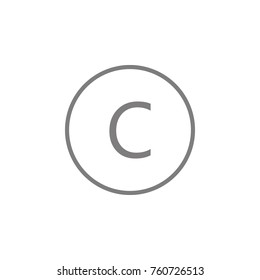 letter C in round icon. Web element. Premium quality graphic design. Signs symbols collection, simple icon for websites, web design, mobile app, info graphics on white background