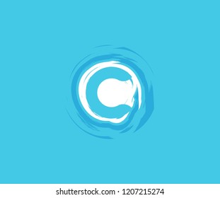 Letter C Rounded Grunge Splash Element Logo Design