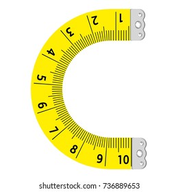 Letter c ruler icon. Cartoon illustration of letter c ruler vector icon for web