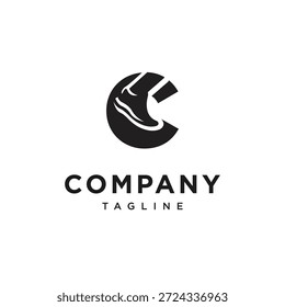 Letter C Run or Foot Logo Icon Vector