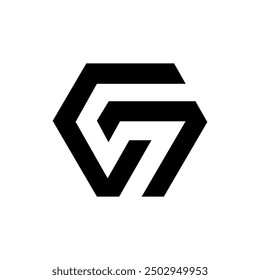 Letter c s g negative space modern diamond shape logo idea