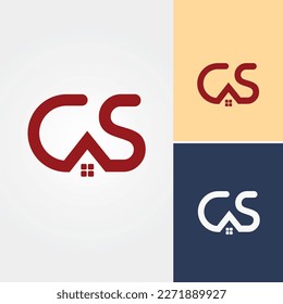 Letter C and S Home Logo Design Vector