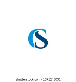 letter C S icon logo design concept