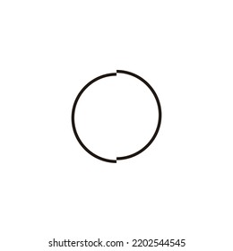 Letra C S línea, símbolo geométrico circular simple vector de logotipo