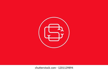 LETTER C AND S LOGO WITH CIRCLE FRAME FOR LOGO DESIGN OR ILLUSTRATION USE
