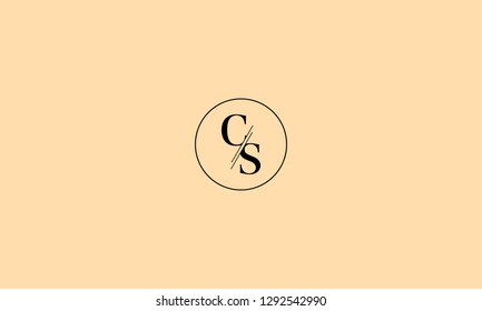 LETTER C AND S LOGO WITH CIRCLE FRAME FOR LOGO DESIGN OR ILLUSTRATION USE