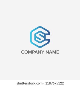 Letter C and S logo design