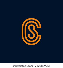 letter c s logo logo design graphic template