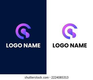 letter c and s modern logo design template