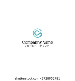 letra C y S con las olas del océano esbozan el concepto de diseño de logotipo icono de Plantilla