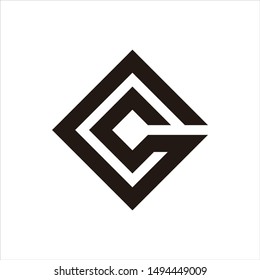 Letter C and S in one shape. CS Logo. Square Symbol. Sign Icon. Vector Eps 10.