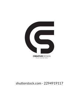 Letter C S simple line art unique monogram modern logo