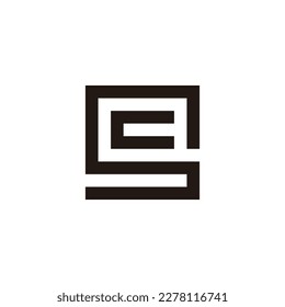 Letter c in S, square geometric simple symbol logo vector
