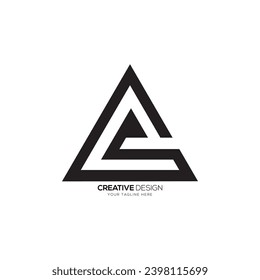 Letter a c s triangle modern negative space unique abstract monogram logo