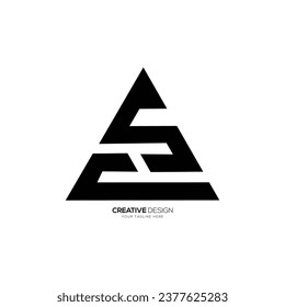 Letter a c s triangle shape initial creative monogram logo