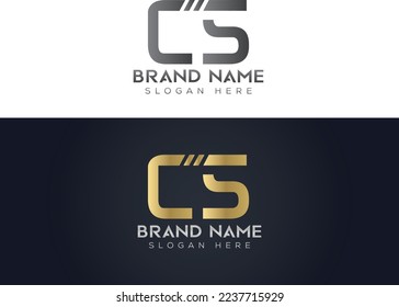 Letter C S Typography vector logo icon design