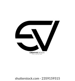 Letter c s v initial geometric modern unique typography creative monogram logo
