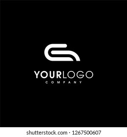 Letter C S vector line logo design. Creative minimalism logotype icon symbol. - Vector