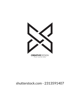 Letter c s x creative line art elegant monogram minimalist logo. C logo. S logo. X logo