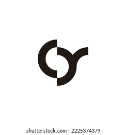 Letter C, S and y outline geometric symbol simple logo vector