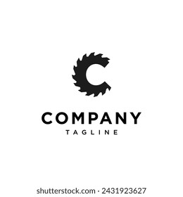 Letter C Saw Logo icon vector template.eps