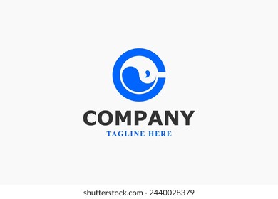 letter c and sea waves logo