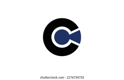 Letter C, Secure Logo With Key Hole Symbol