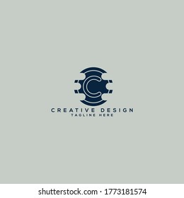 letter C security logo design vector, App, icon.
