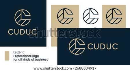 Letter C segmented geometric logo combining balance and structure, symbolizing growth, precision, and professionalism. Perfect for consulting, finance, or architecture brands.