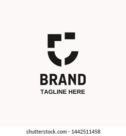 Letter C with sense of assembling logo template