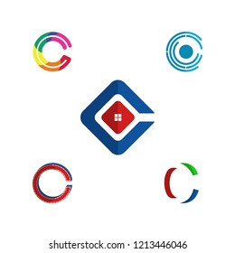 Letter C Set Idea Colorful Creative Abstract Business Logo
