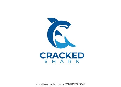 letter c shark vector template logo design